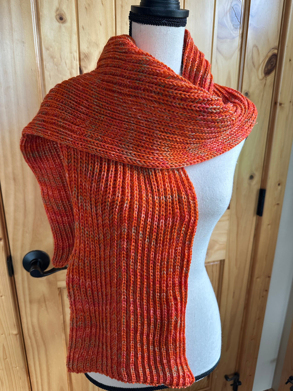Vibrant Fishermans Rib Style, Handcrafted Accessories for Winter Warmth, Gift Idea, One of a Kind Knit Alpaca & Merino Wool Scarf