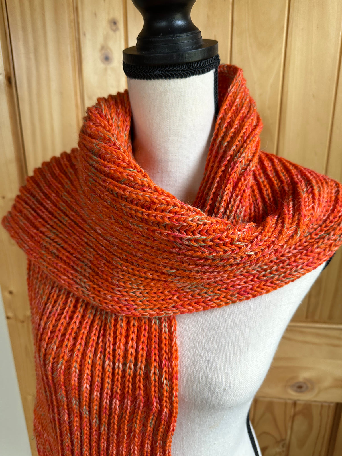 Vibrant Fishermans Rib Style, Handcrafted Accessories for Winter Warmth, Gift Idea, One of a Kind Knit Alpaca & Merino Wool Scarf