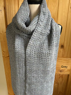 Textured Knitted Scarf - Cozy Handcrafted Knitwear for Winter Warmth - Perfect Gift for Her or Him