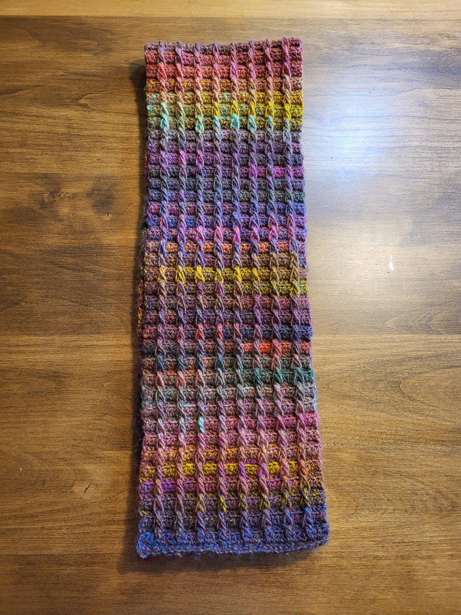 Handmade Multicolored Fairbrook Crochet Scarf, Stylish Scarf, Unique Winter Scarf