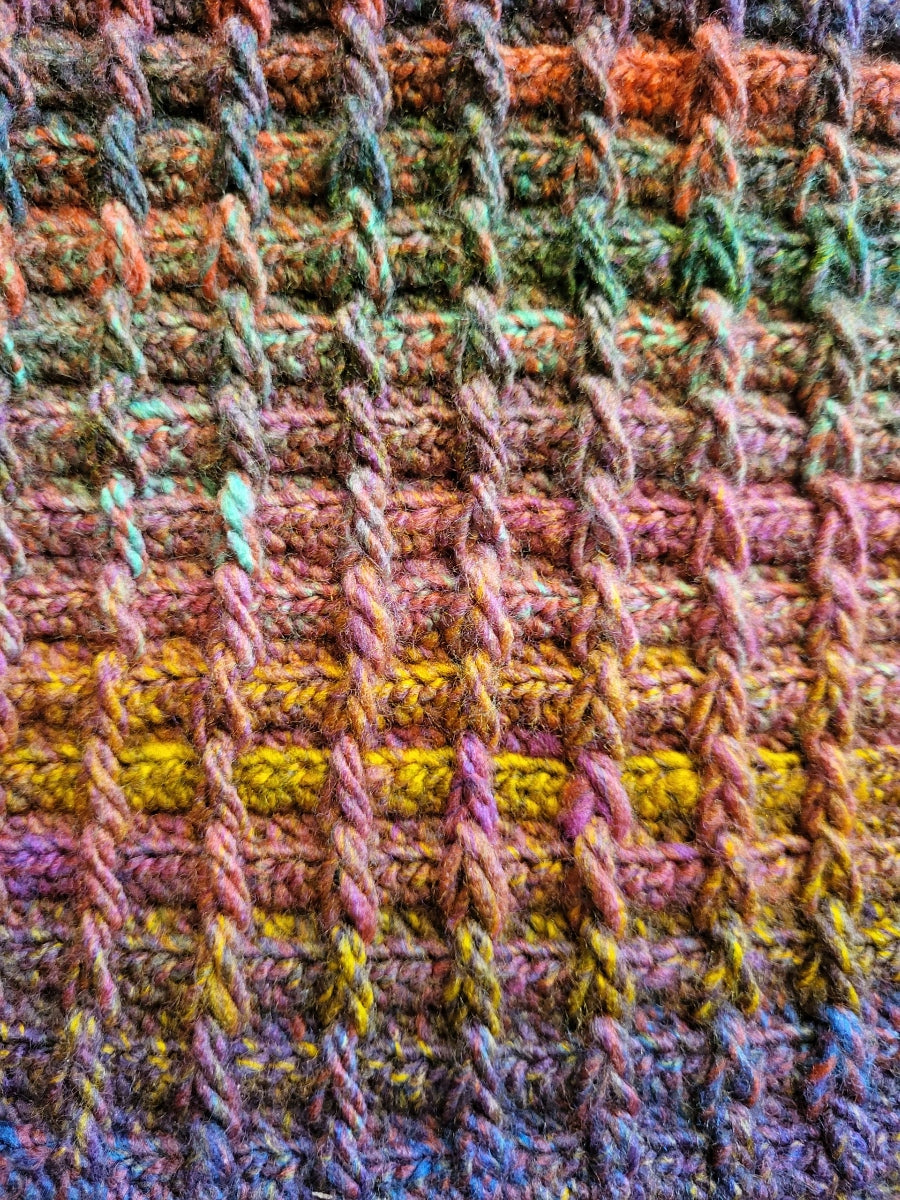 Handmade Multicolored Fairbrook Crochet Scarf, Stylish Scarf, Unique Winter Scarf