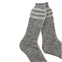 Cozy Winter Warm Wool and Angora Socks, Made with Merino Wool and Angora Yarn Twist with Stripes