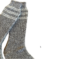 Cozy Winter Warm Wool and Angora Socks, Made with Merino Wool and Angora Yarn Twist with Stripes