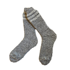 Cozy Winter Warm Wool and Angora Socks, Made with Merino Wool and Angora Yarn Twist with Stripes