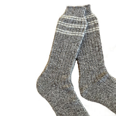 Cozy Winter Warm Wool and Angora Socks, Made with Merino Wool and Angora Yarn Twist with Stripes