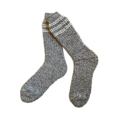 Cozy Winter Warm Wool and Angora Socks, Made with Merino Wool and Angora Yarn Twist with Stripes