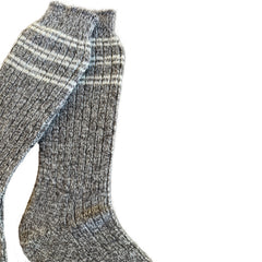 Cozy Winter Warm Wool and Angora Socks, Made with Merino Wool and Angora Yarn Twist with Stripes