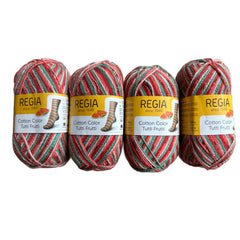 Regia Cotton Sock Yarn, Cotton Color Tutti Frutti II, 4 skeins one price