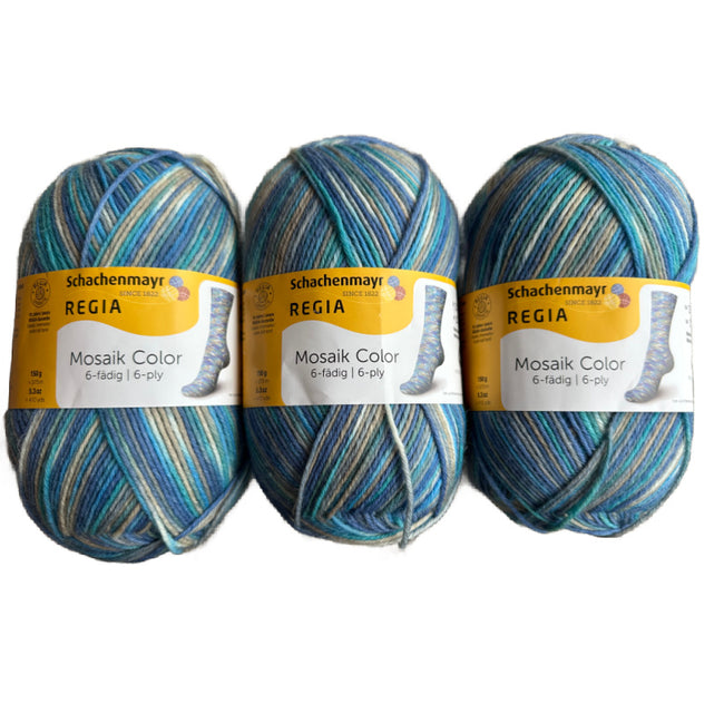 Regia Mosaik Color Wool Yarn, 6 ply, 3 Skeins, One price for all Hover Image
