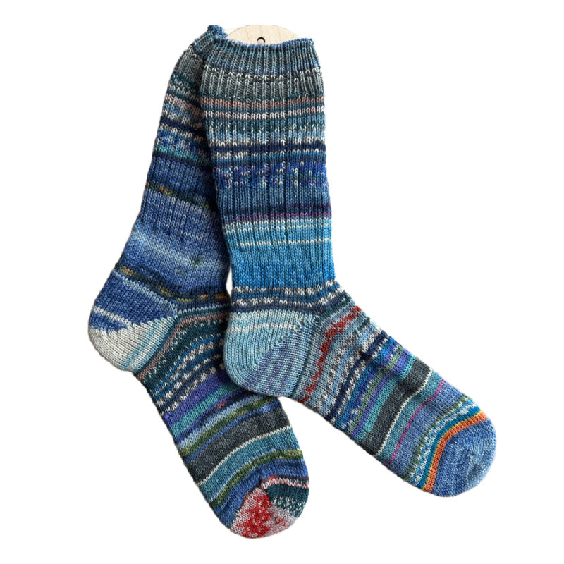 Scrappy and Colorful Merino Wool Socks, One of a Kind
