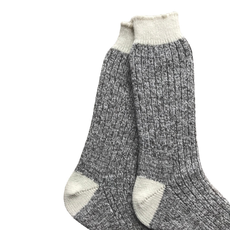 Cozy Winter Warm Wool and Angora Socks, Made with Merino Wool and Angora Yarn Twist with Stripes