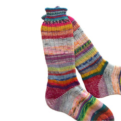 Fun Colorful Scrappy Wool Socks, Homemade Wool Socks