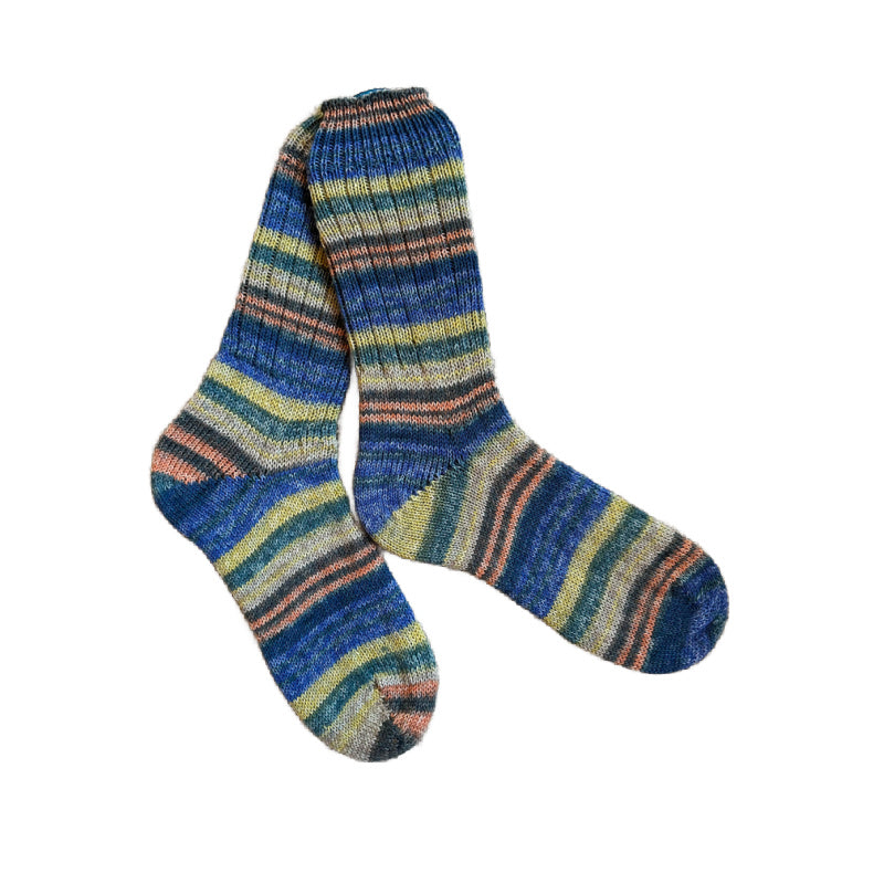 Men's Striped Wool Socks, Thick Wool Socks, Colorful Wool Socks, Winter Socks, Handknit