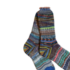 Scrappy Colorful Wool Socks, Thick Wool Socks, Colorful Wool Socks, Handknit