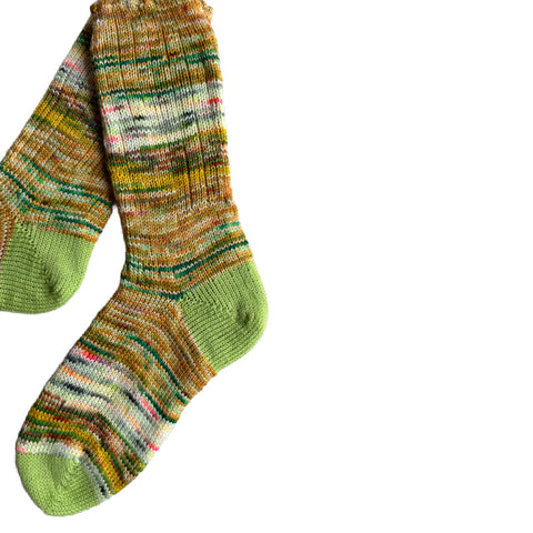 Unique ScrappyMerino Wool Socks with Scalloped Edge, Hand Knit Socks, Soft Socks for Women, One of a Kind Gift