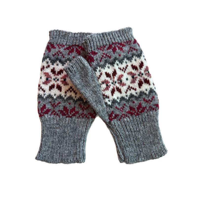 Fair Isle Snowflake Fingerless Mitten Knitting Pattern, Intricate Colorwork Design, Digital Download, Designed for a Standard Gauge Knitting Machine
