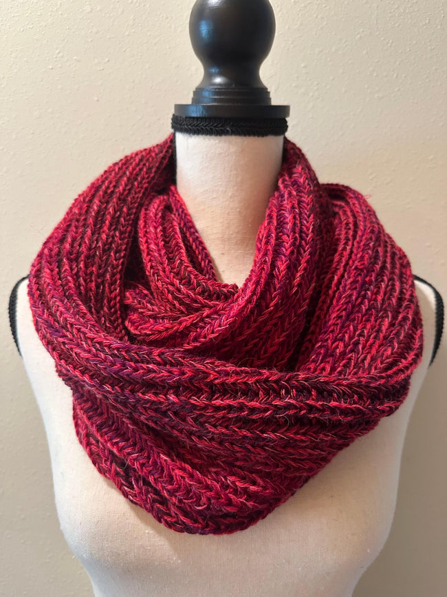 Wool Infinity Scarf Handmade, Cozy Loop Winter Accessory for Outdoor Styling, Gift for Women Hover Image