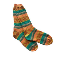 HC2021-40 Hand Knit and Hand Dyed Wool Socks, Handmade Socks, Merino Wool Socks