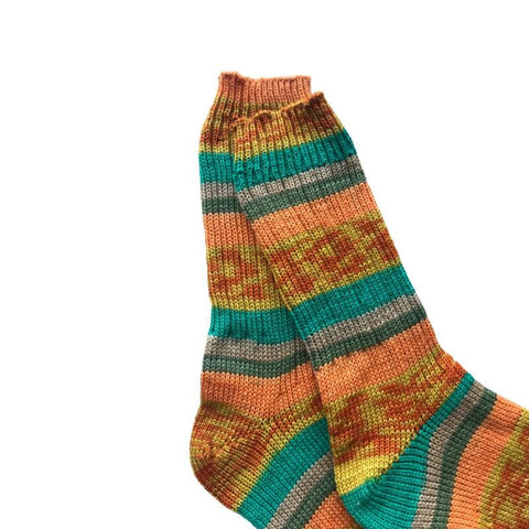 HC2021-40 Hand Knit and Hand Dyed Wool Socks, Handmade Socks, Merino Wool Socks