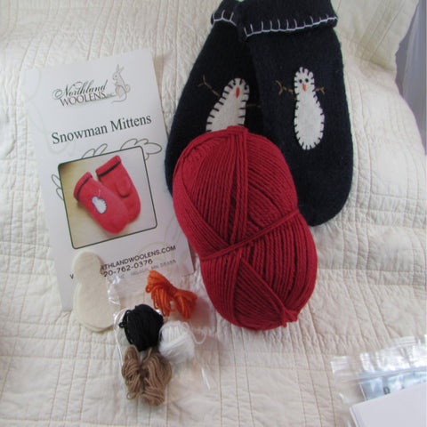 Winter Warm Felted Wool Mitten Kit, Quick and Easy