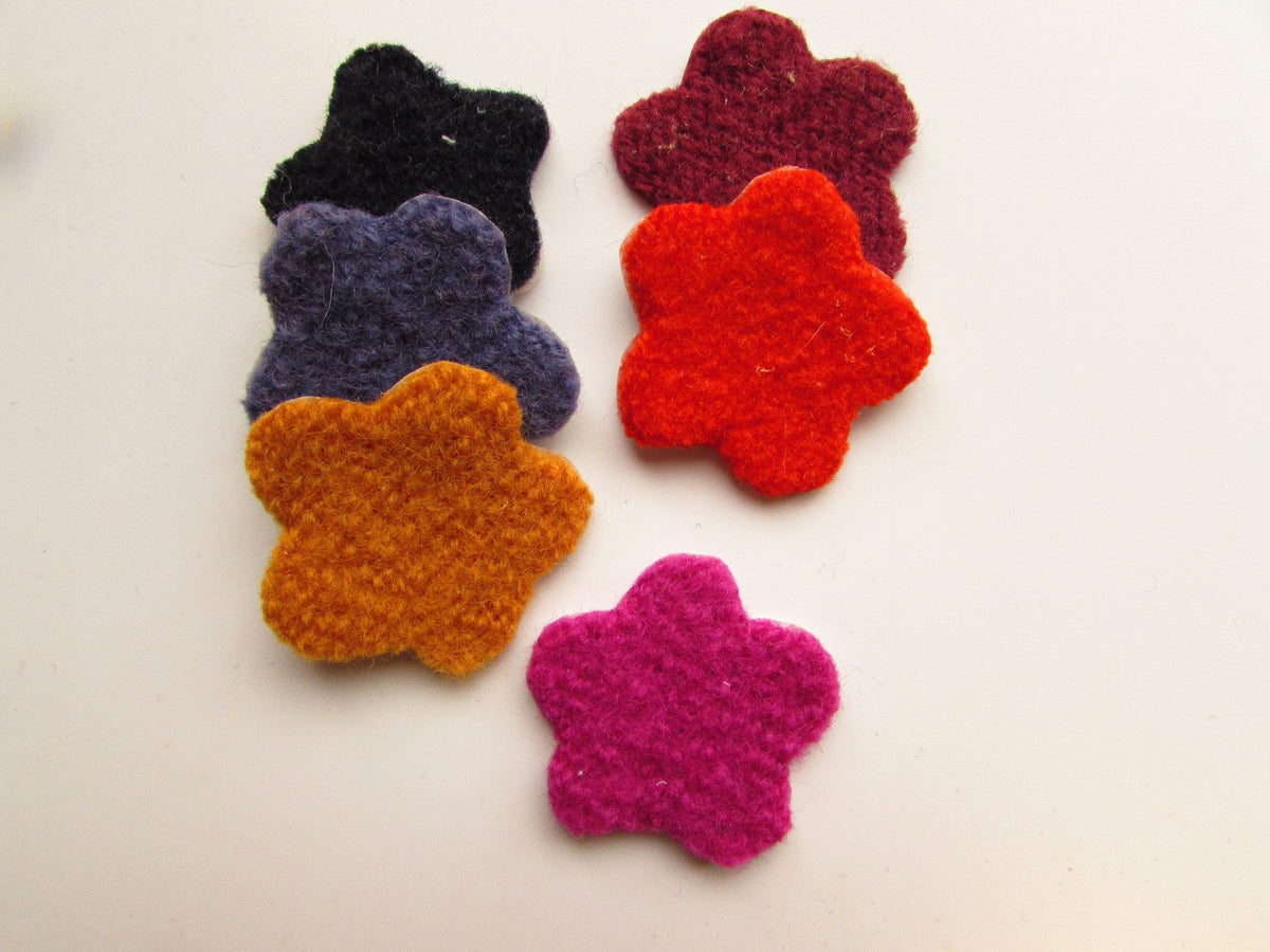 Felted Wool Flowers, Assorted Colors