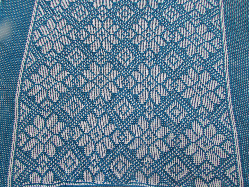 Flower Diamond Knit Afghan or Lap Blanket, Large Size-50" x 80", Free Shipping