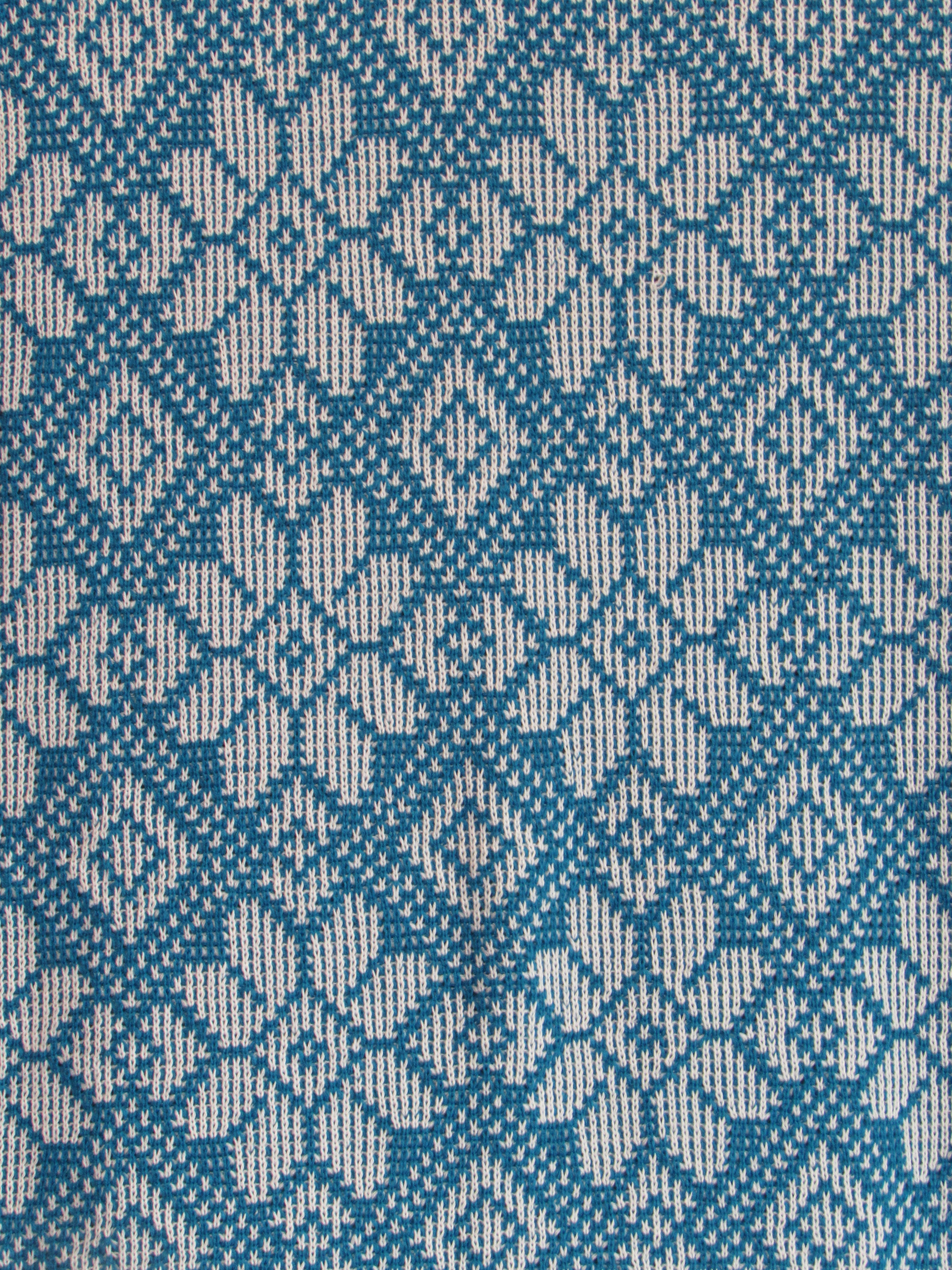 Flower Diamond Knit Afghan or Lap Blanket, Large Size-50" x 80", Free Shipping