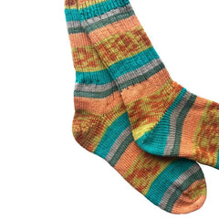 HC2021-40 Hand Knit and Hand Dyed Wool Socks, Handmade Socks, Merino Wool Socks