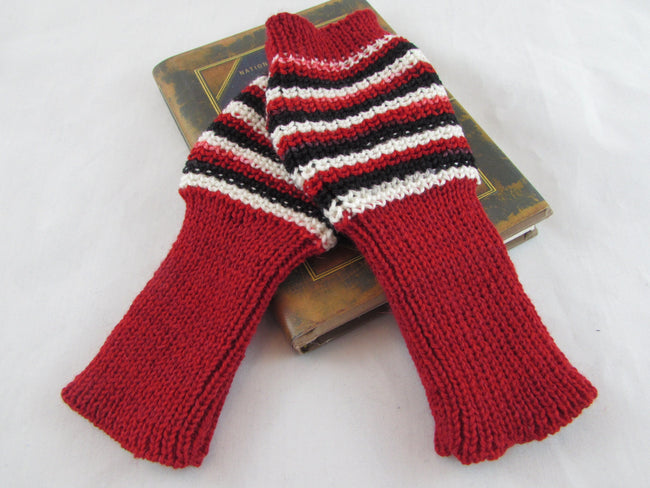 Women's Knit Fingerless Mittens, Colorful Handknit Gloves for Warmth and Style, Unique Birthday Gift Main Image