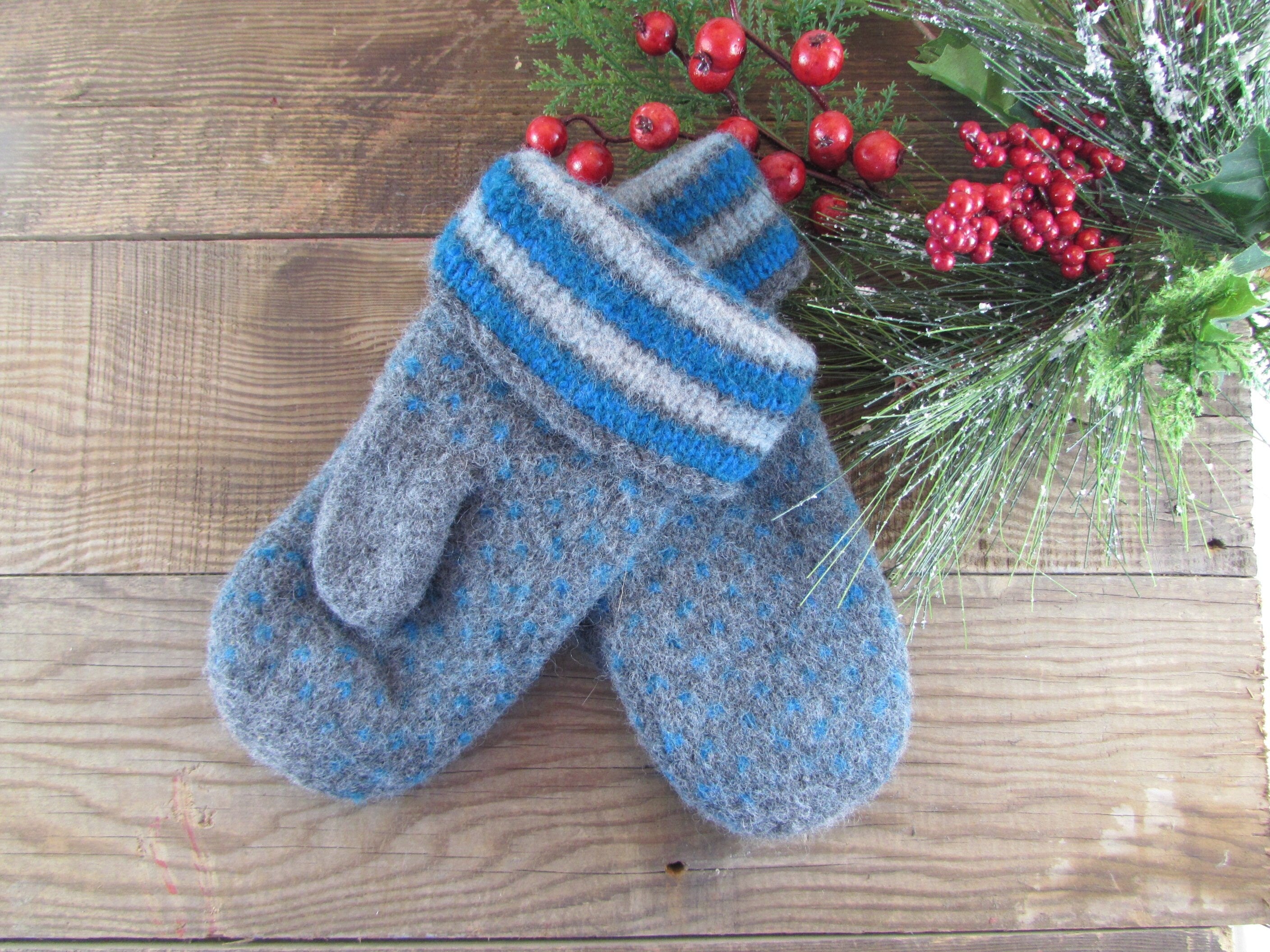 EKP2019-5A Felted Wool Mitten Pattern for Machine Knitting-Easy Knitting Pattern Digital PDF, 3 Styles