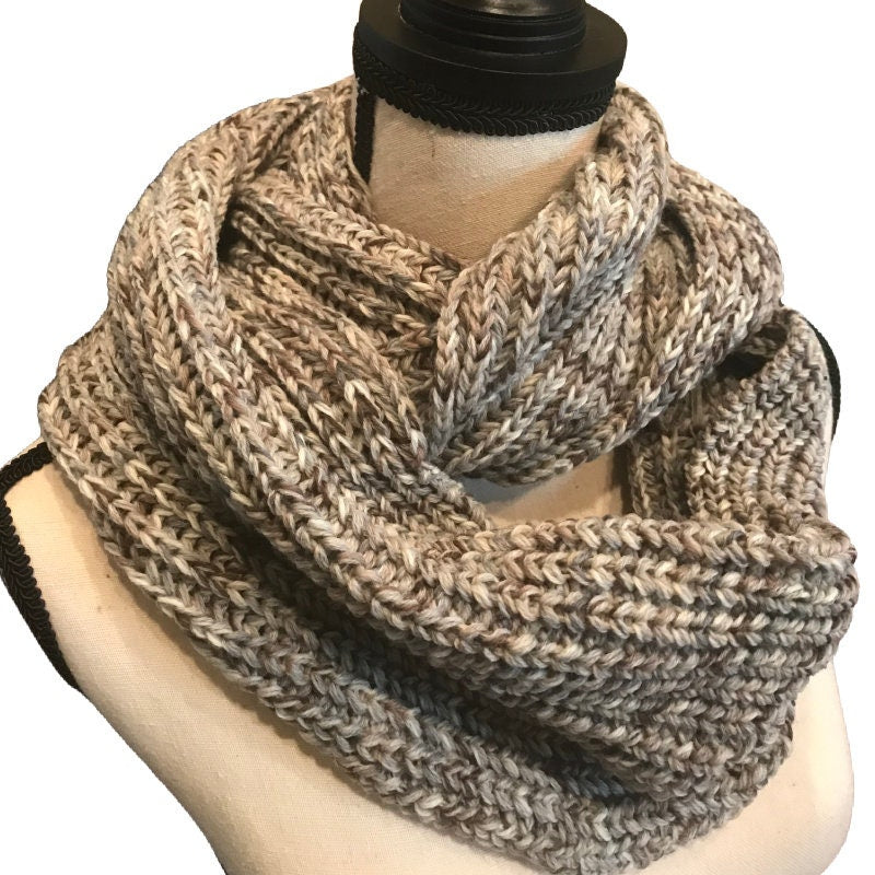Handknit Chunky Infinity Scarf, Knitted Scarf, Cowl Scarf, Oversized Scarf, Loop Scarf, London Infinity Scarf, Womens Wool Scarf, Winter