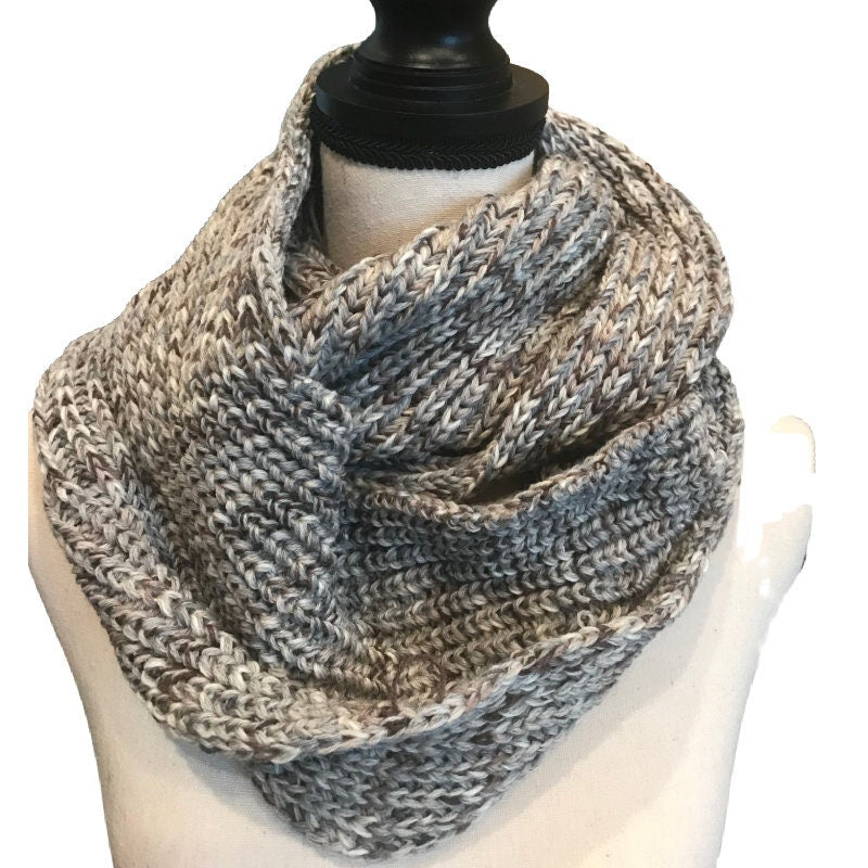 Handknit Chunky Infinity Scarf, Knitted Scarf, Cowl Scarf, Oversized Scarf, Loop Scarf, London Infinity Scarf, Womens Wool Scarf, Winter