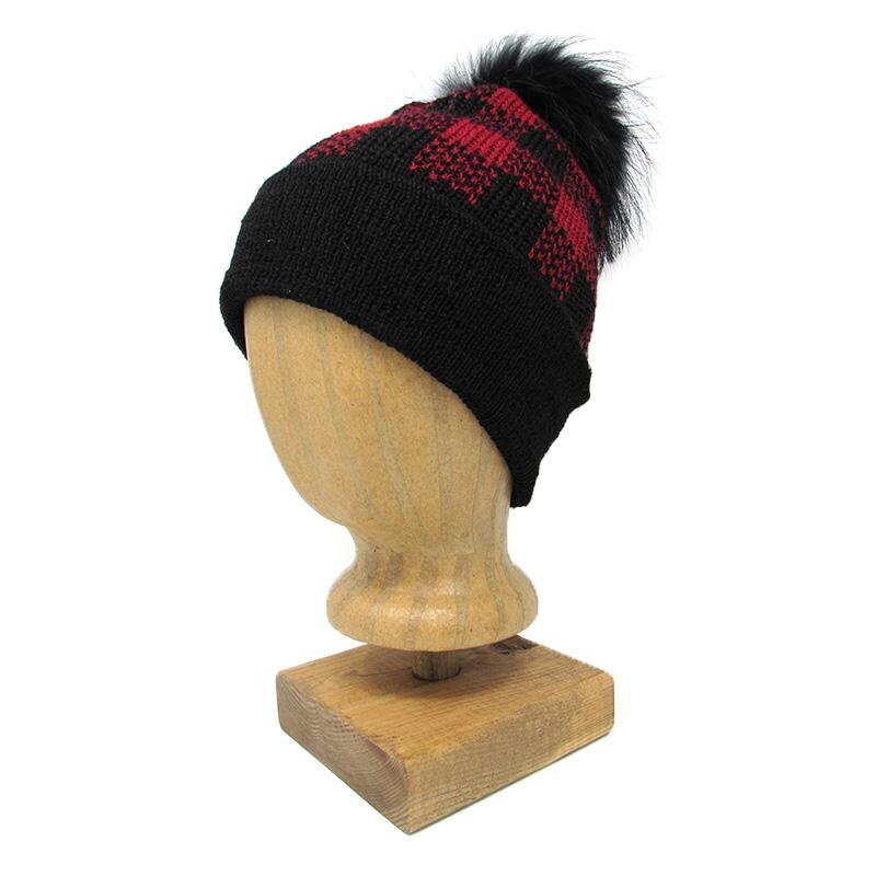 Up North Wool and Alpaca Hat, Handmade with Fur Pompom