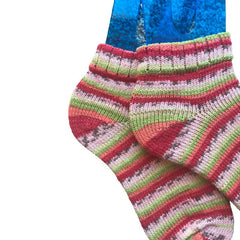 C2022-1 Shortie Summer Hand Made Cotton Socks, Sandal Socks, Handknit Socks, Summer Socks, Handcranked Socks, Womens Socks, Cotton Socks