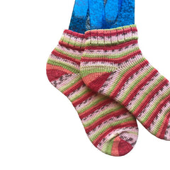 C2022-1 Shortie Summer Hand Made Cotton Socks, Sandal Socks, Handknit Socks, Summer Socks, Handcranked Socks, Womens Socks, Cotton Socks