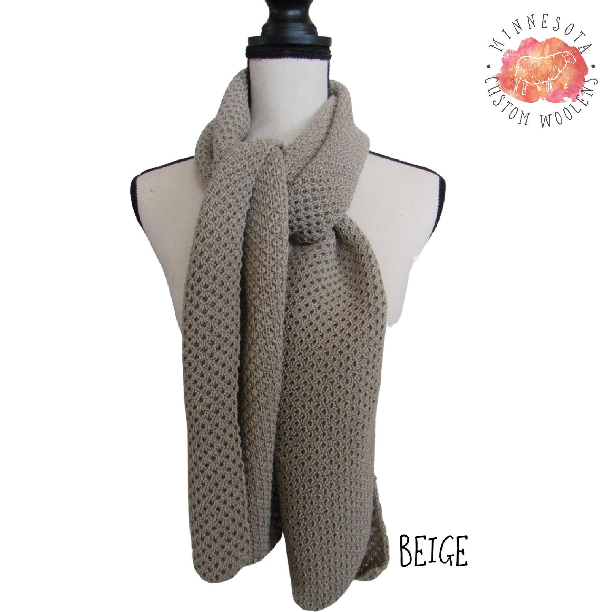 Alpaca and Merino Wool Scarf, Hand Knit Scarf, Alpaca Scarf, Hand Knit Scarf,  Handmade Scarf, Knit Scarf, Lightweight Scarf, Handmade Wool