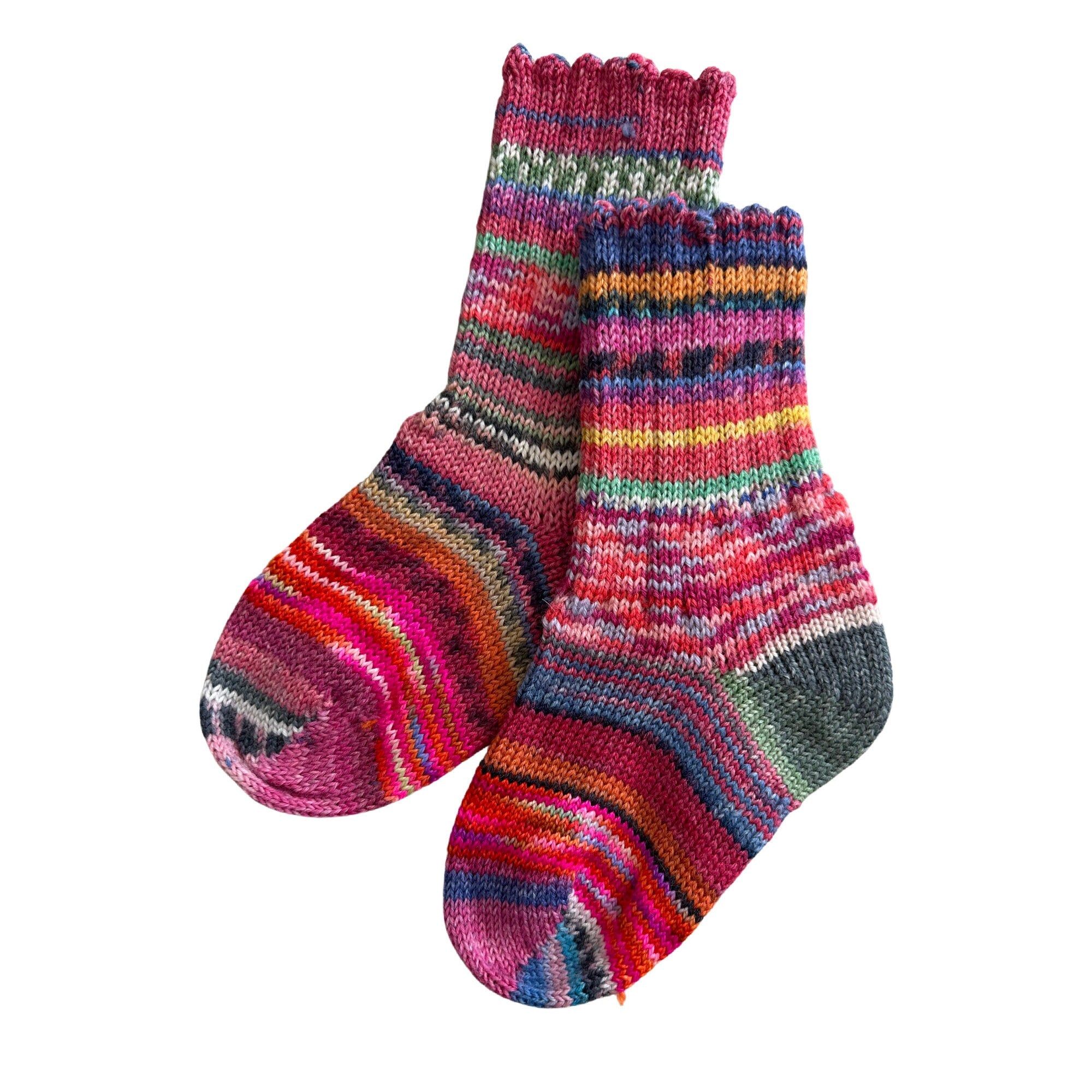 HandMade Children's Wool Socks, Colorful and Cozy, FrankenSocks
