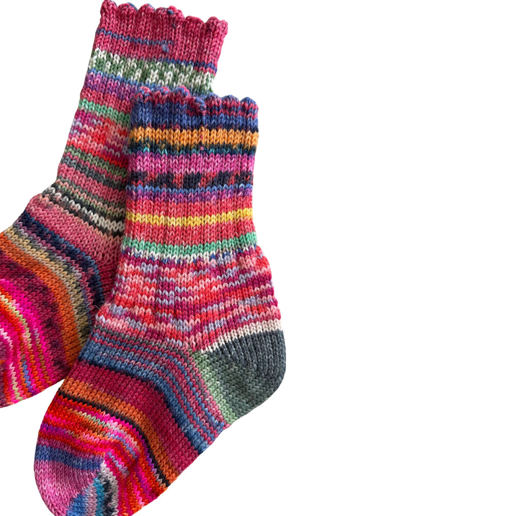 HandMade Children's Wool Socks, Colorful and Cozy, FrankenSocks