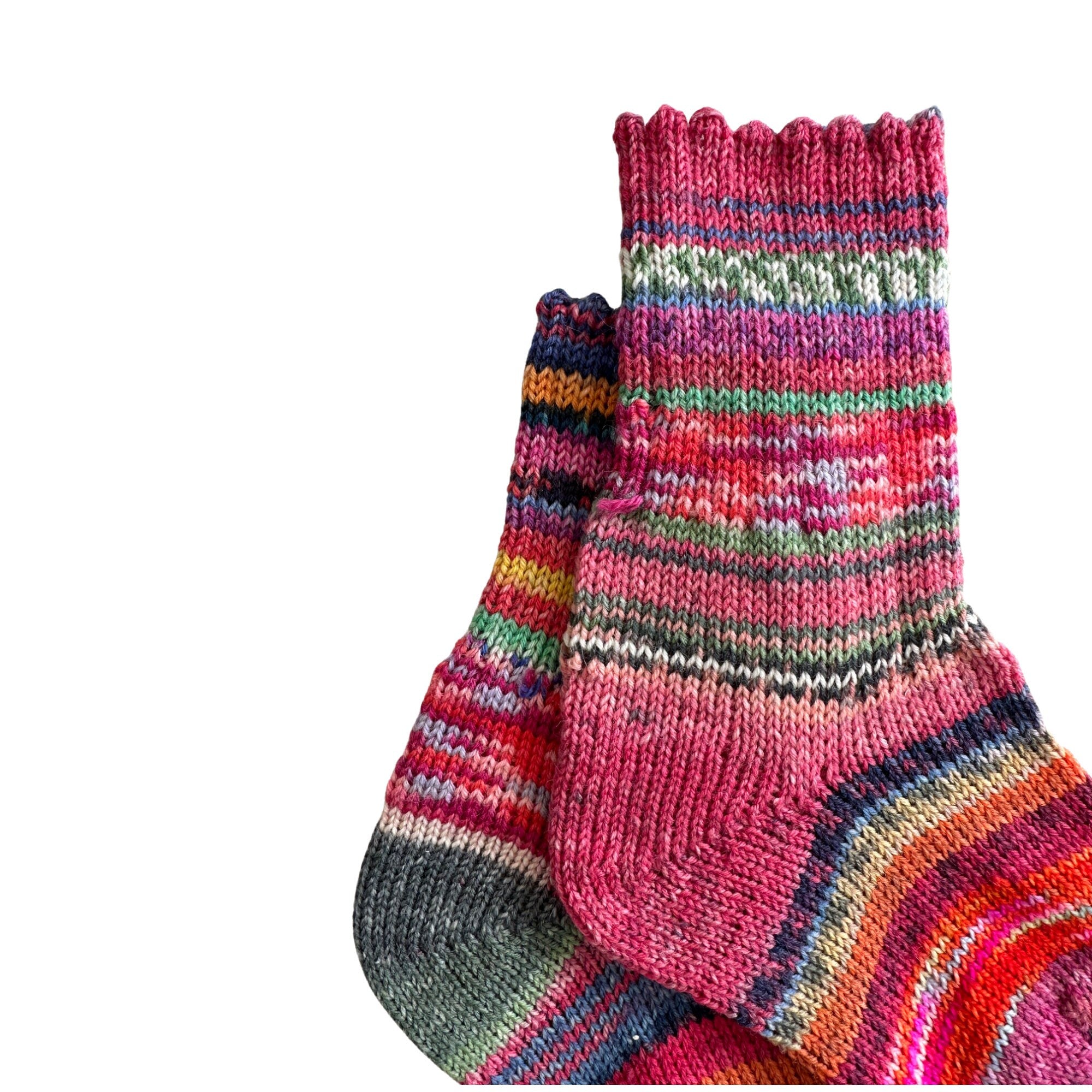 HandMade Children's Wool Socks, Colorful and Cozy, FrankenSocks
