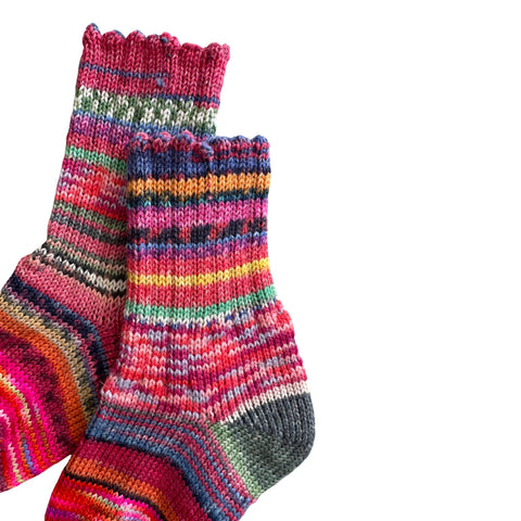 HandMade Children's Wool Socks, Colorful and Cozy, FrankenSocks