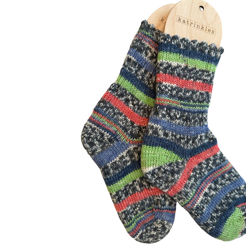 HandMade Children's Wool Socks, Colorful and Cozy
