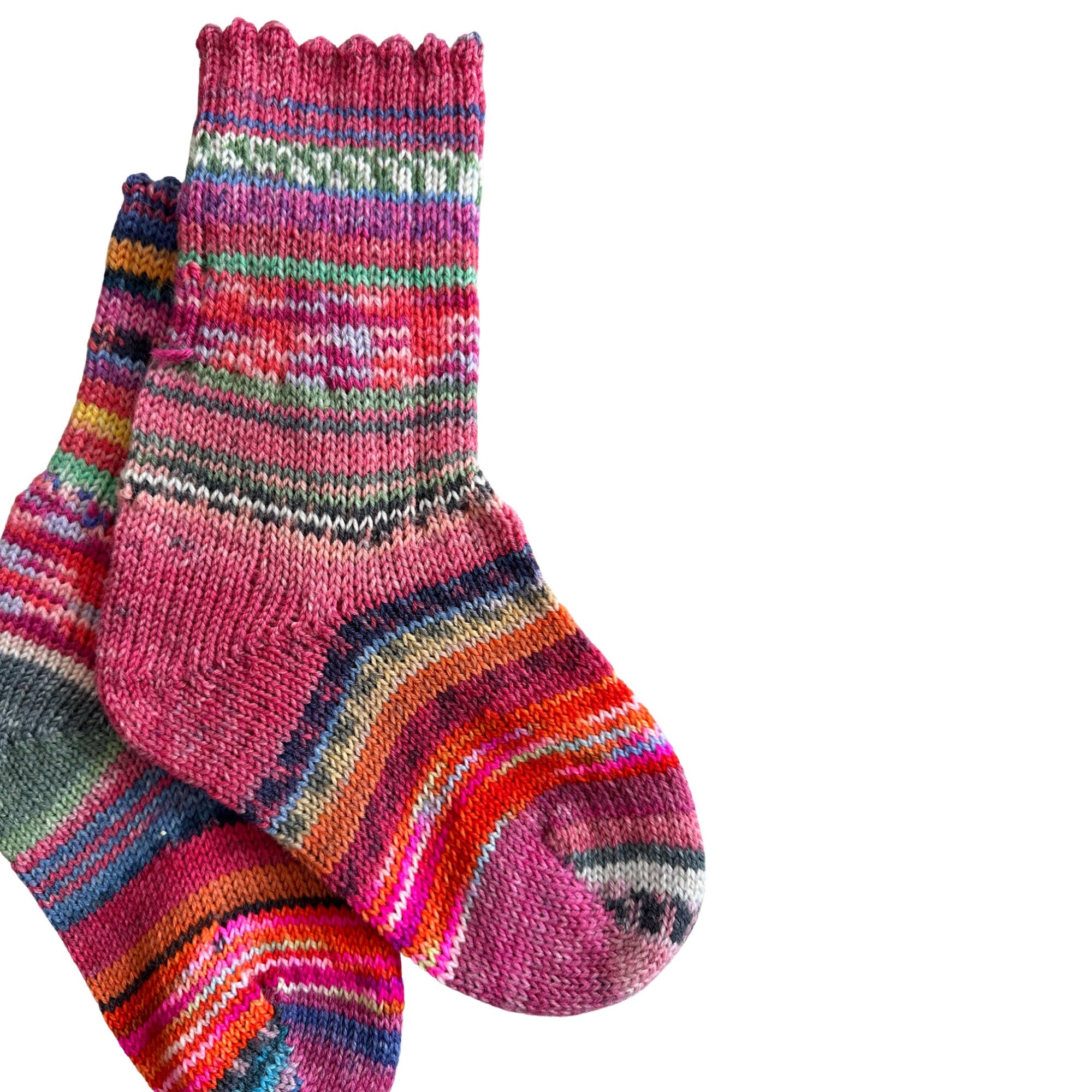HandMade Children's Wool Socks, Colorful and Cozy, FrankenSocks