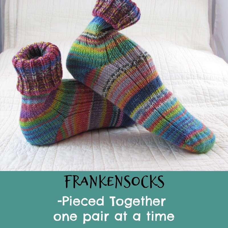 HandMade Children's Wool Socks, Colorful and Cozy, FrankenSocks