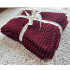 Warm and Cozy Afghan, Knit Throw Blanket, Fireplace Throw, Hand Knit Afghan, Knit Blanket, Chunky Knit Blanket