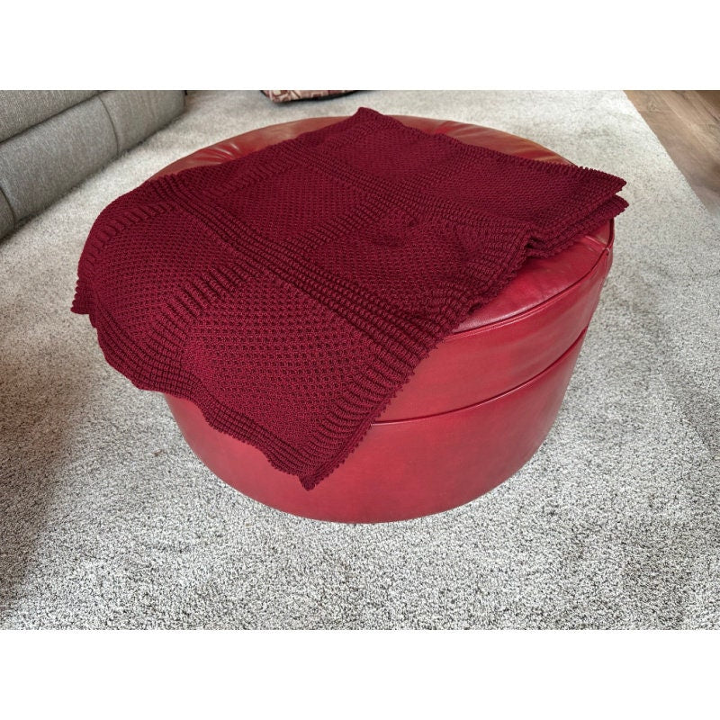 Warm and Cozy Afghan, Knit Throw Blanket, Fireplace Throw, Hand Knit Afghan, Knit Blanket, Chunky Knit Blanket