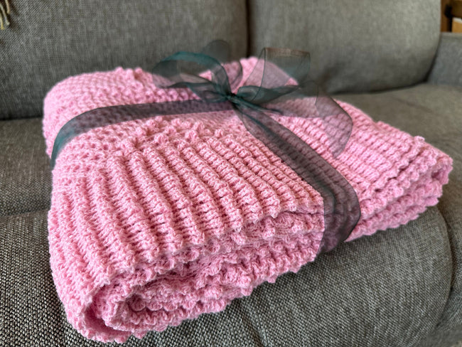 Knit Afghan Handmade, Baby Shower Gift, Handmade Blanket, Throw Blanket, Nursery Accent Wall, Blanket, Chunky Knit Blanket, Swaddle Blanket Hover Image