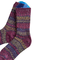 Striped Merino Wool Socks with Ribbed Edge | Hand Knit Socks | Soft Socks for Women | One of a Kind Gift | Cozy Wool Socks Women | Handmade