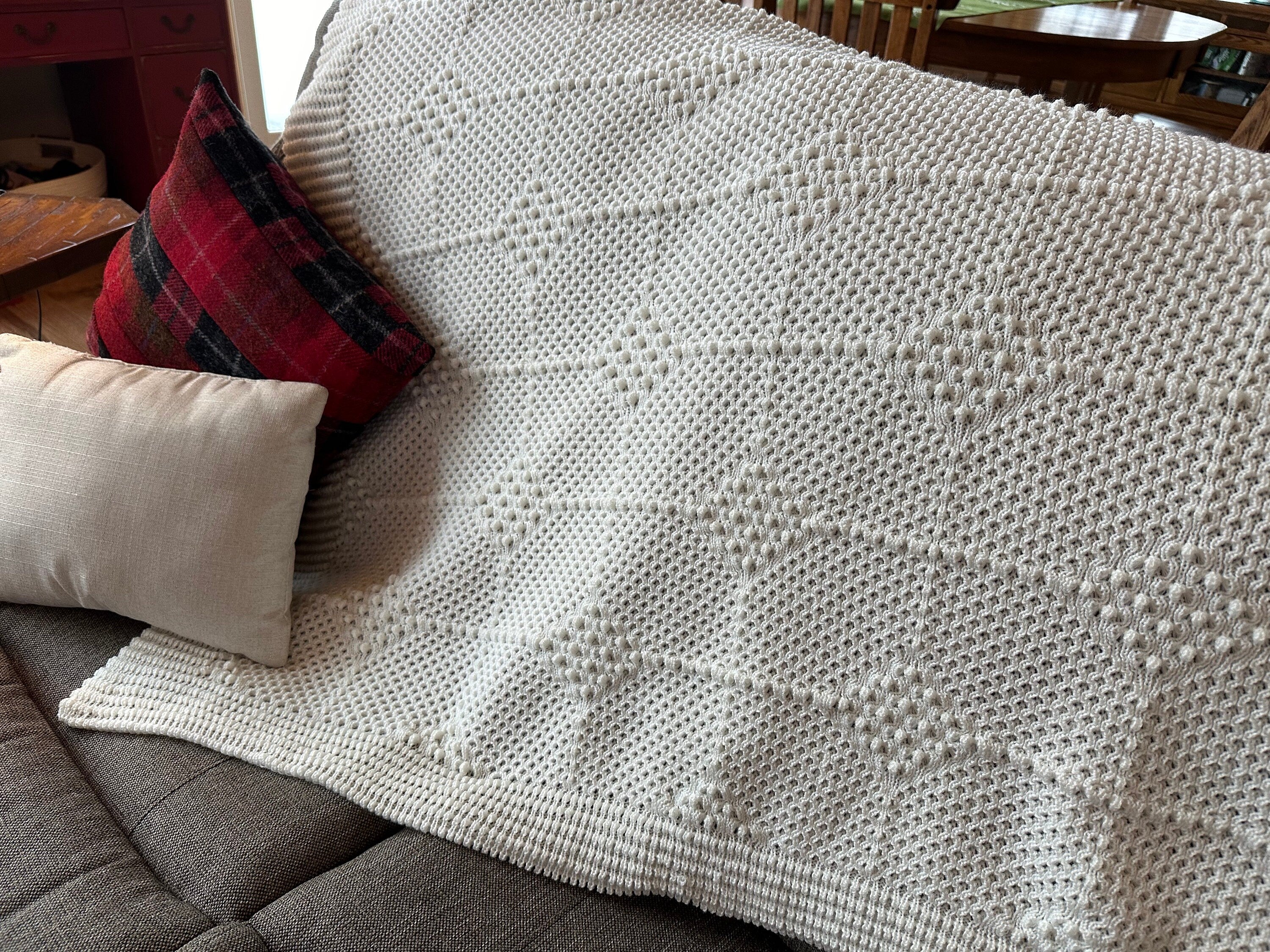 Knit Afghan Handmade, Baby Shower Gift, Handmade Blanket, Throw Blanket, Nursery Accent Wall, Blanket, Chunky Knit Blanket, Swaddle Blanket