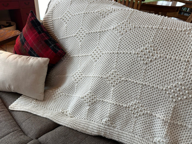 Nursery Accent Wall, Knit Afghan Handmade, Cozy Decor for Children's Rooms, Unique Baby Shower Gift Idea Main Image