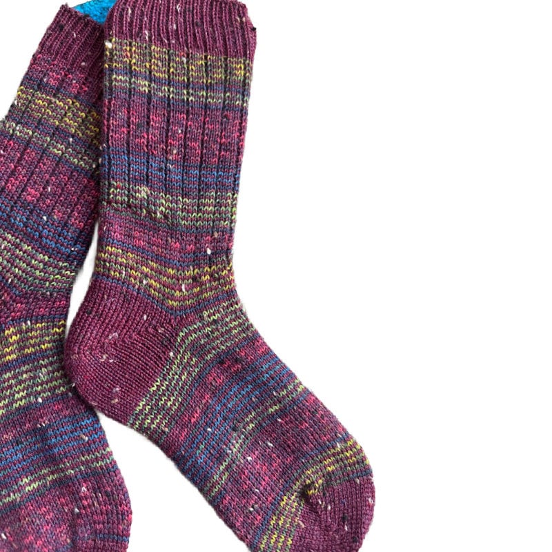 Striped Merino Wool Socks with Ribbed Edge | Hand Knit Socks | Soft Socks for Women | One of a Kind Gift | Cozy Wool Socks Women | Handmade